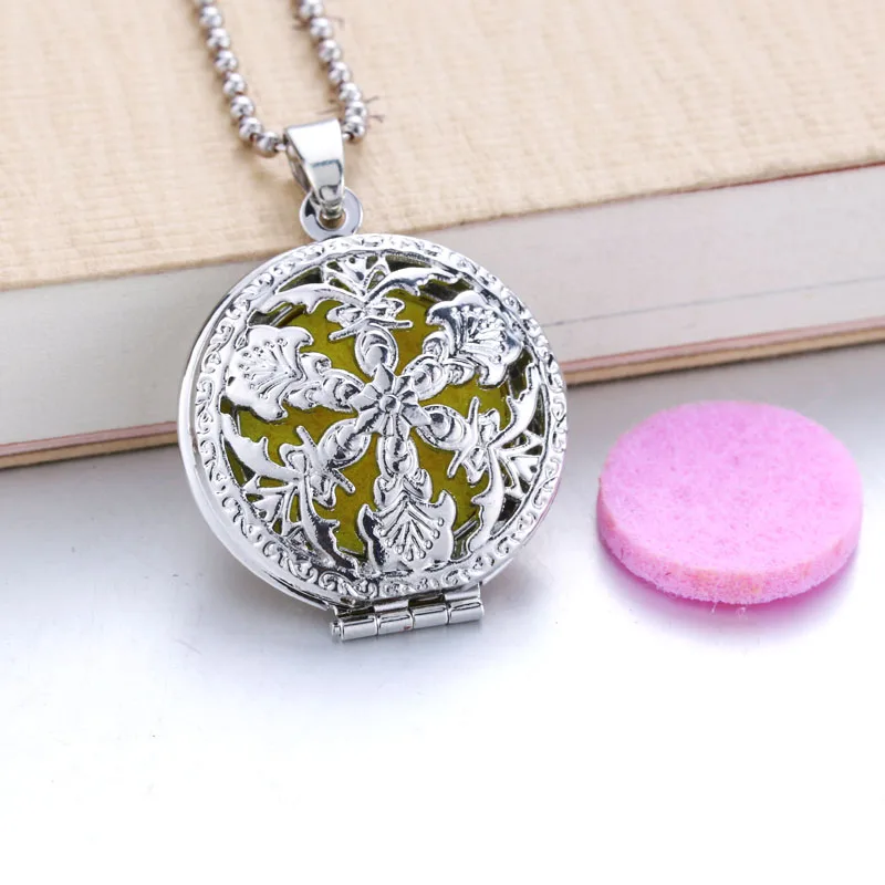 Buy Flower Aroma Diffuser Necklace Open Antique
