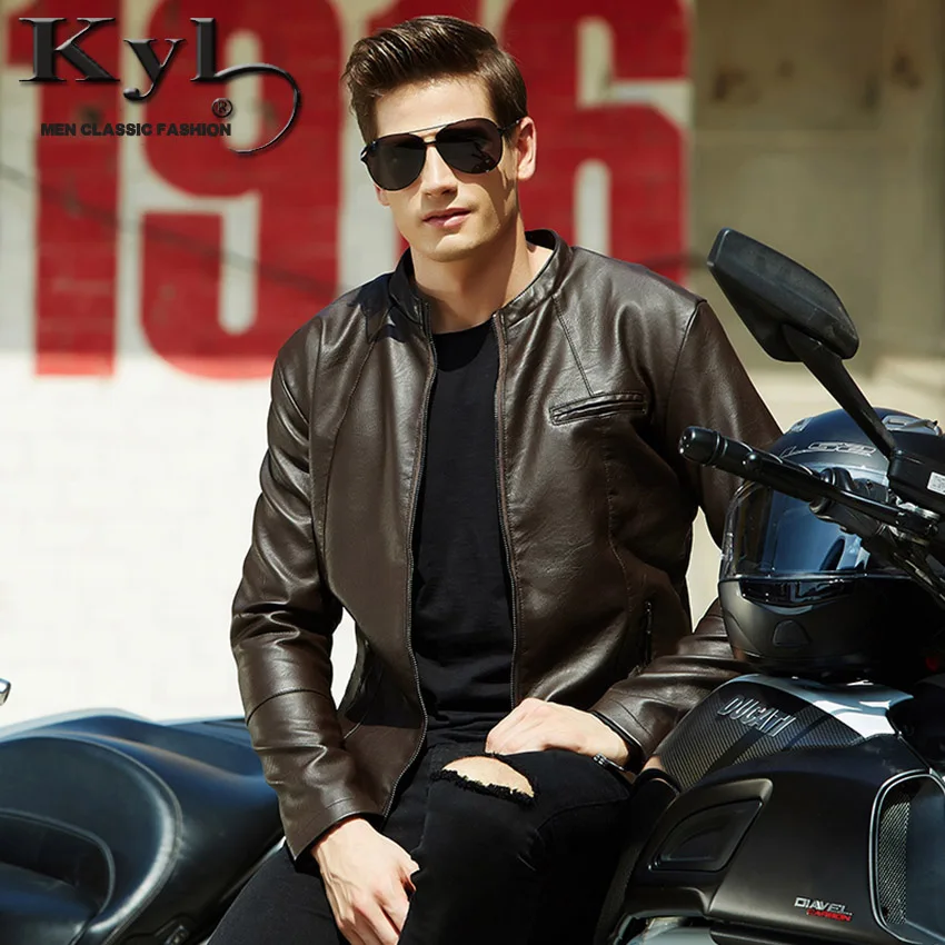 2017 New Brand Motorcycle PU Leather Jacket Men Winter And Autumn New