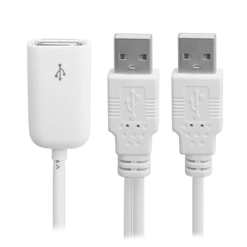 

USB 2.0 Female to Dual A Male Extra Power Data Y Extension Cable for 2.5" Mobile Hard Disk