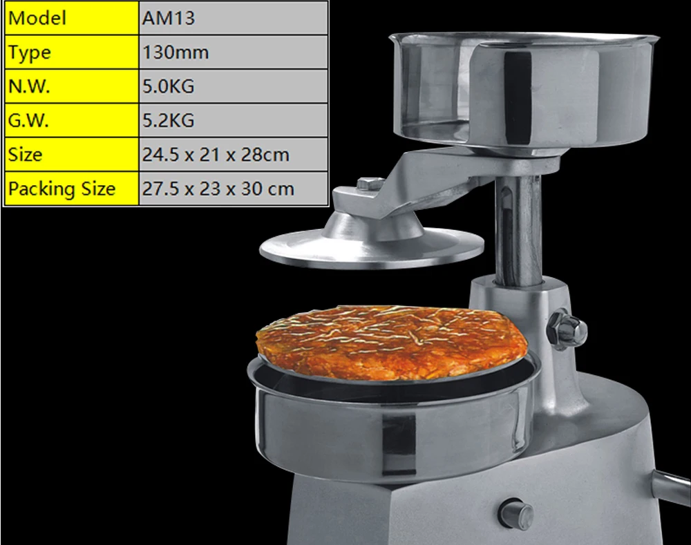 GZZT пресс для мяса гамбургер Пресс Maker руководство гамбургер пирожок Burger Пресс машины диаметр 130 мм инструменты для мясной промышленности и птицеводства