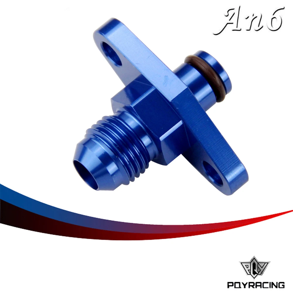 PQY RACING AN6 Fuel Rail Pressure Regulator Adapter Blue for NISSAN