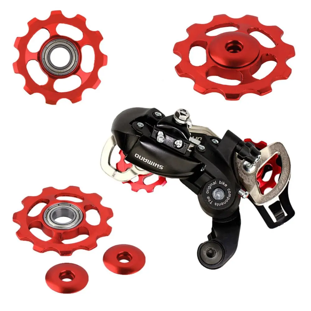 

Hot Sale Red Derailleurs Bike Parts Road Bicycle Aluminum Alloy Guide Roller 11 Gear Jockey Wheel Part Cycling Accessory