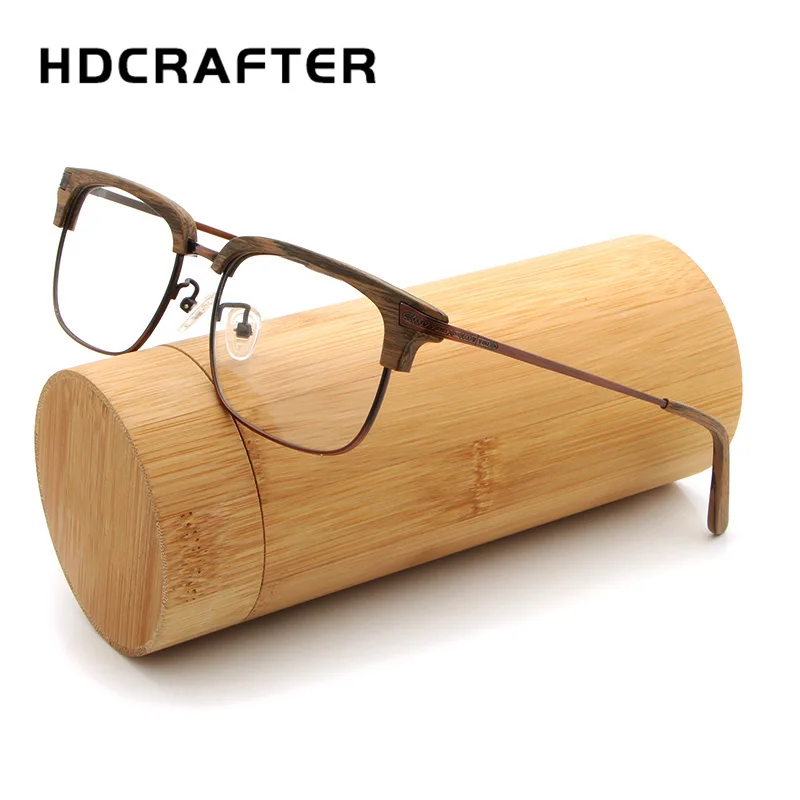 HDCRAFTER деревянная оправа для очков в стиле ретро с прозрачными линзами женщин и