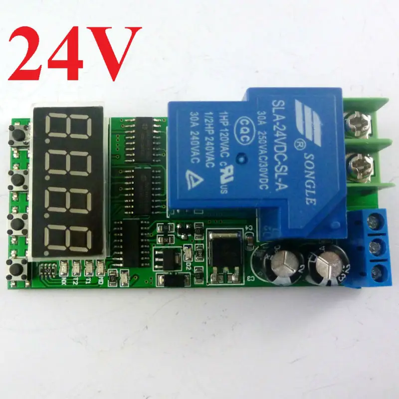 DC 24V Trigger Delay turn off on Switch Timer Relay Module High Power 30A PLC