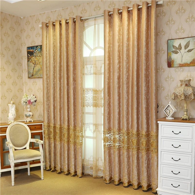 

Decorative Window Drapes The Velvet Fabric Embroidered Curtains Chinese Modern luxury Curtains/Rideau Room/Bedroom/Livingroom