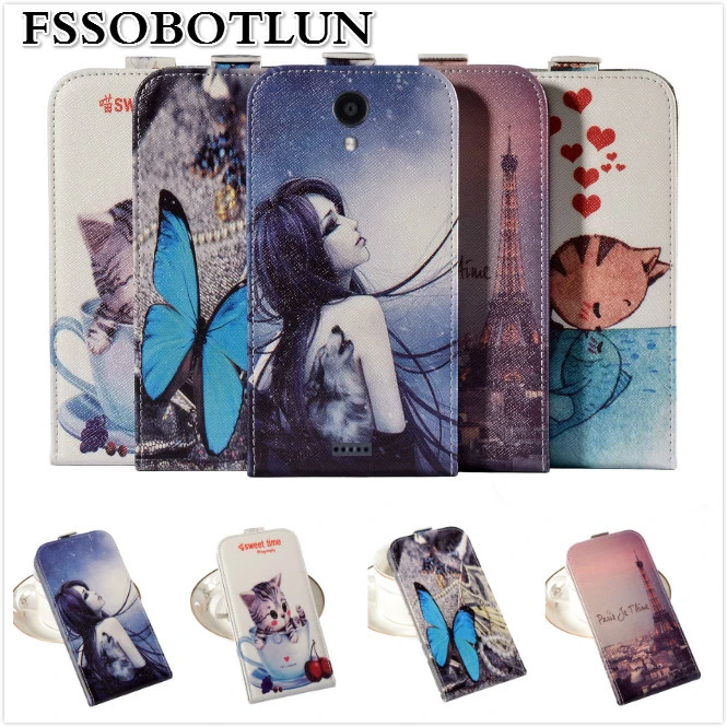 Factory price Top quality Cartoon Painting Vertical flip PU leather mobile phone cover case For Fly Cirrus 11 FS517 | Мобильные