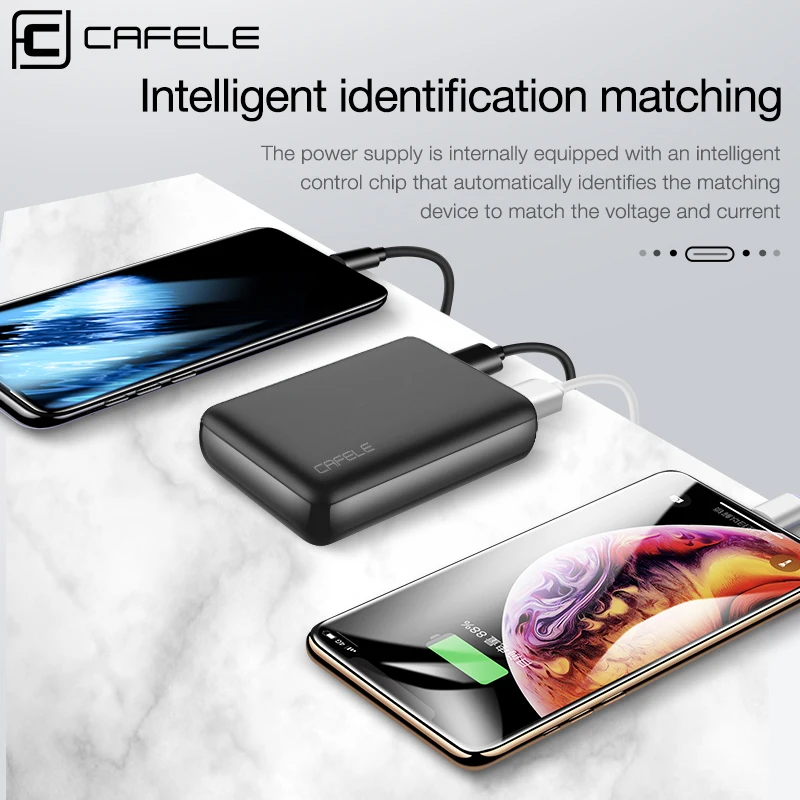CAFELE 10000 мА/ч Мощность мобильные аккумуляторы Dual USB банк светодиодный Дисплей