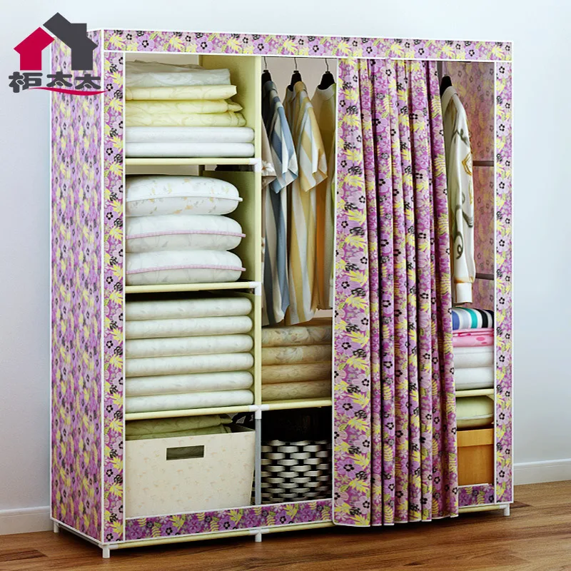 Como Hacer Un Closet
 - Easy Storage Closet Oxford Cloth Fabric Large Wardrobe Closet Cloth Assembled Thicker Steel Reinforcement Cheap Fabric Iron On Appliques Fabric Bottonfabric Nautical Aliexpress