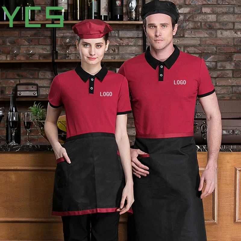 

YCS Store Custom 4 Patterns Polo Shirt men/women cotton by Embroidery/Printing custom Your Own Logo for Restaurant suit/uniform