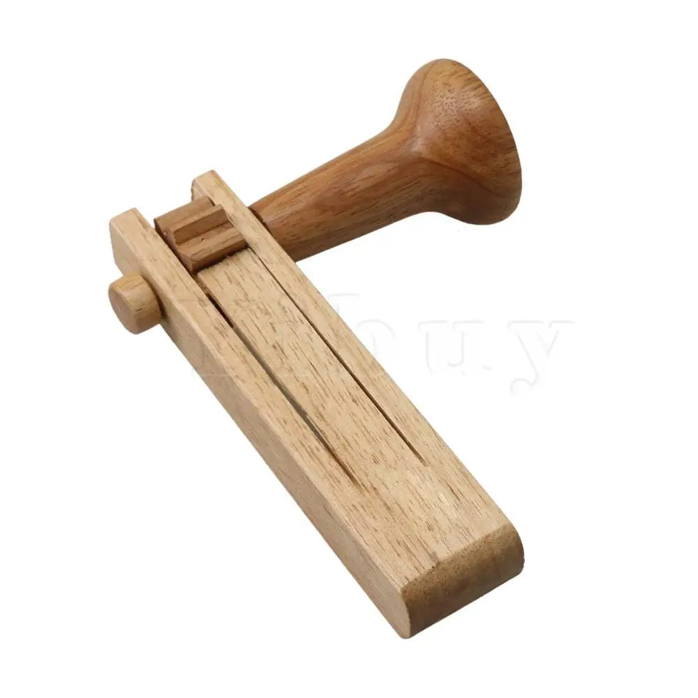 

Yibuy Musical Instrument Orff Wooden Castanets Hand Clapper 13 x 10cm