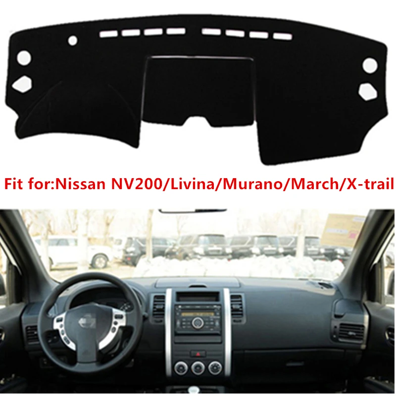 Для Nissan NV200 Livina Murano March X-trail все черные чехлы на приборную панель автомобиля Dashmats Pad Авто тент подушка ковер протектор