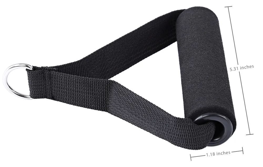 D-ring Spring Exerciser Foam Handle Elastic String Gym Training Equipment