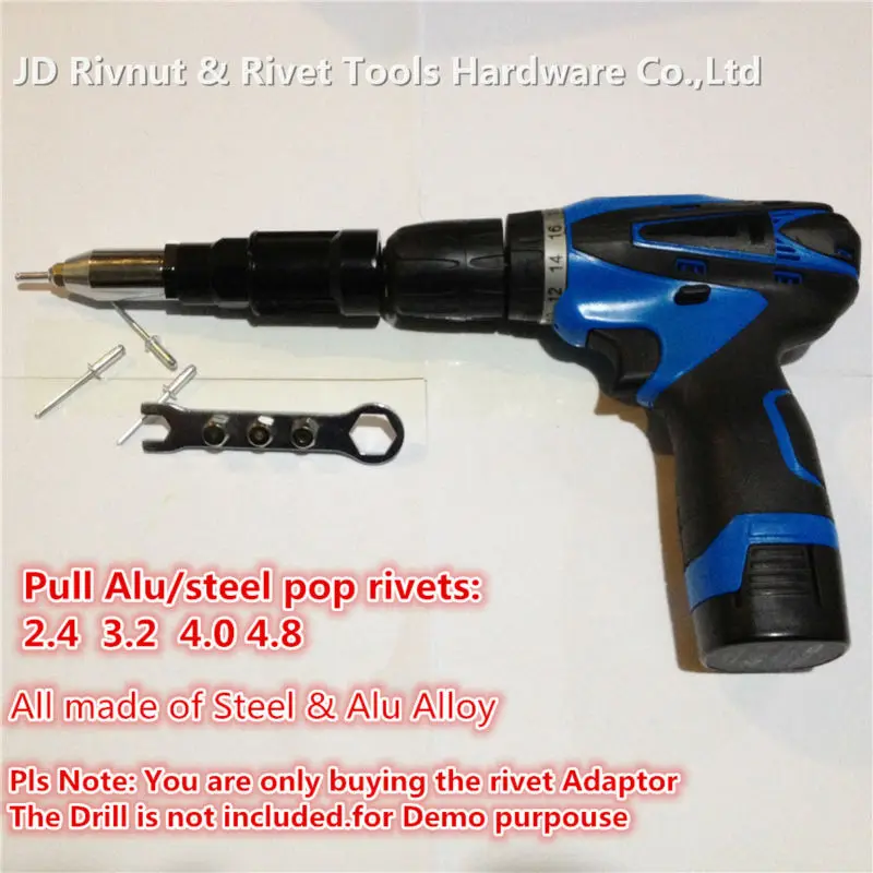 3/16 4.8mm Electric Pop rivet tool made of Steel and Alloy CORDLESS