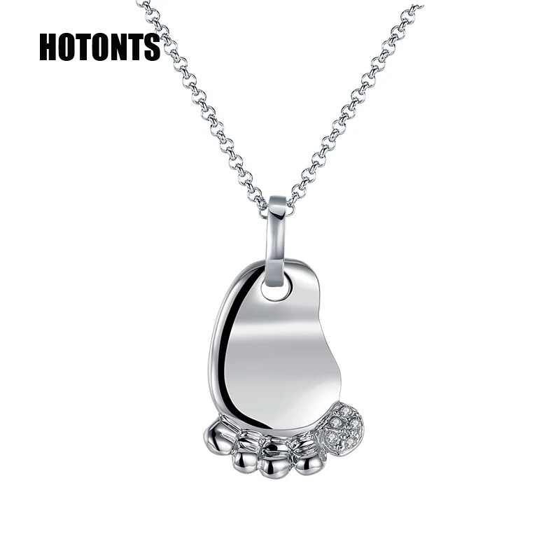 N080 White Gold Color Feet Pendant Necklace For Women Jewelry Fashion