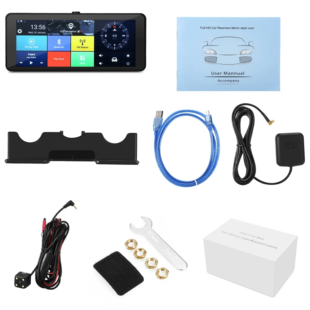AUTOLOVER 682 DVR Android 5 0 регистраторы с 3g Sim карты wi fi спереди 140 градусов сзади зеркало