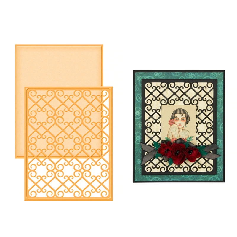 

Eastshape 1 Pcs/lot Metal Cutting Dies Scrapbooking For Card Making DIY Embossing Cuts New Craft Rectangle Mesh Pattern Cover