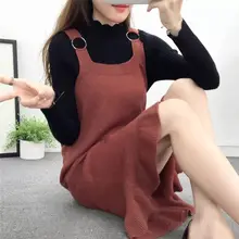 Модное корейское Стильное женское Милое трикотажное платье-свитер без рукавов, длинное платье-свитер Vestidoes