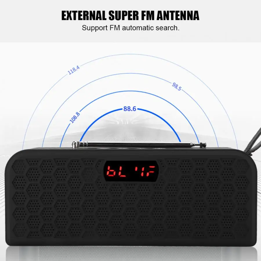 

Bluetooth Speaker Radio FM U Disk TF Card MP3 Player With Digital Display DC 5V 500MA 2019 New