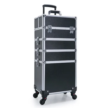 

Women multi-layer large-capacity cosmetic case Box Nail tattoo Rolling luggage bag makeup case multi-function trolley suitcase