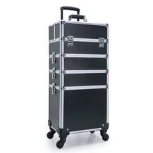 Women multi-layer large-capacity cosmetic case Box Nail tattoo Rolling luggage bag makeup case multi-function trolley suitcase