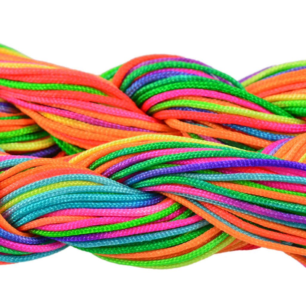 30 Meters 1mm Kumihimo Nylon Braided Cord Thread Shambhala Bracelet Rainbow