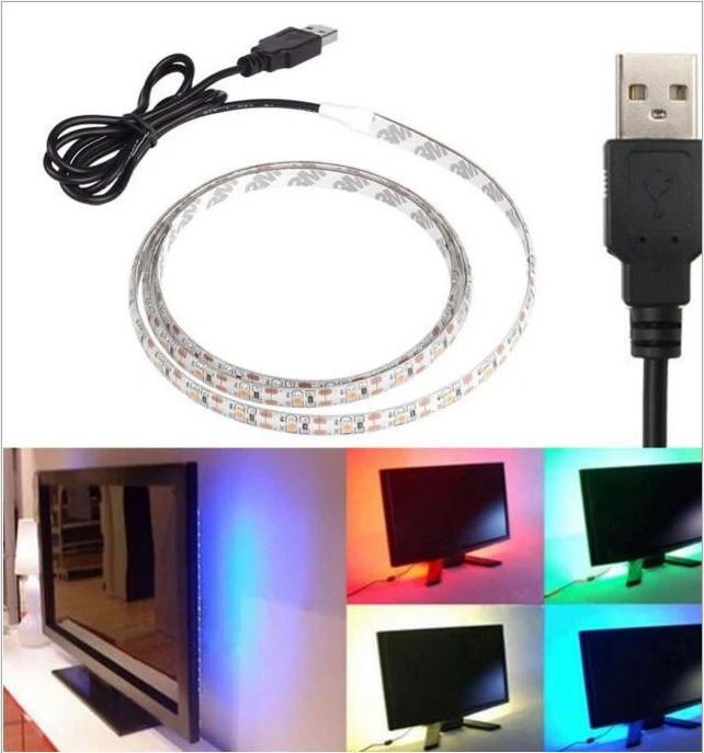 

USB 5V USB Cable LED stripe light lamp SMD3528 IP65 50cm 1m 2m X-mas led Strip Light TV Background Lighting Free shipping