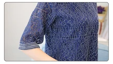 2019 Autumn new casual loose hollow embossed women blouse round neck plus size fashion lace women shirt top blusas 168A 30