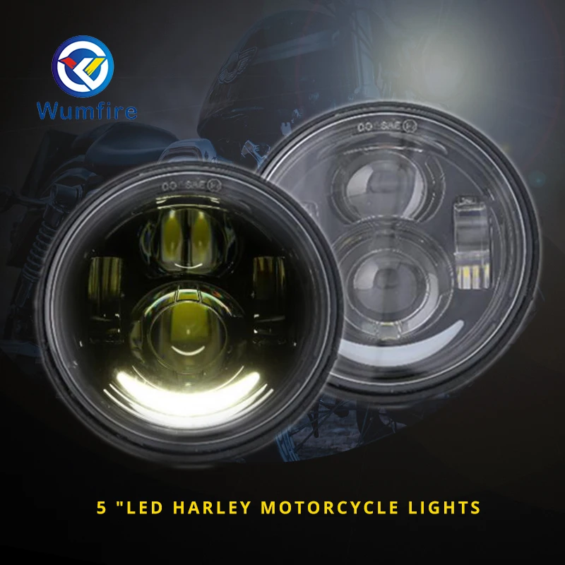 

2PCS 5" LED Fat Bob Motorcycle Headlight For Harley Sportster Motorbike Headlight LED Motorcycle Head Light WF-R055H