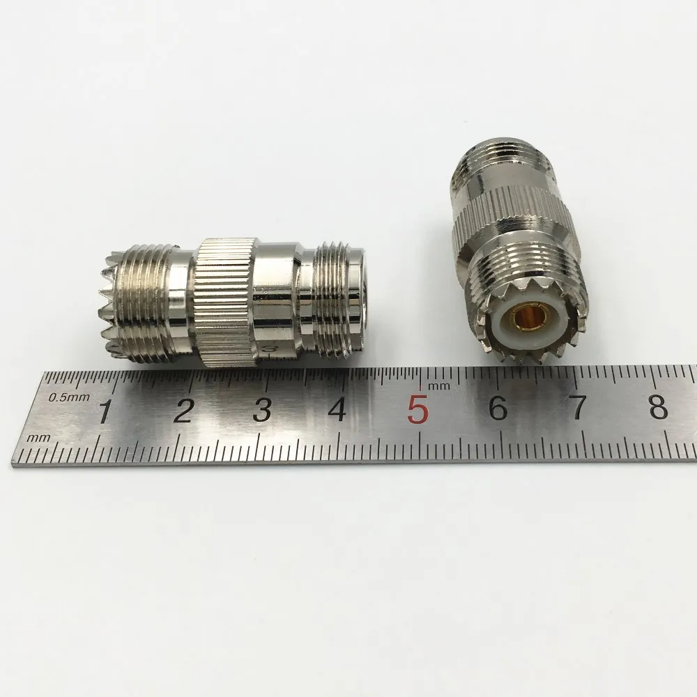 100 шт латунный UHF SO239 PL259 штекер к N Тип гнездовой F/F RF коаксиальный Прямой разъем