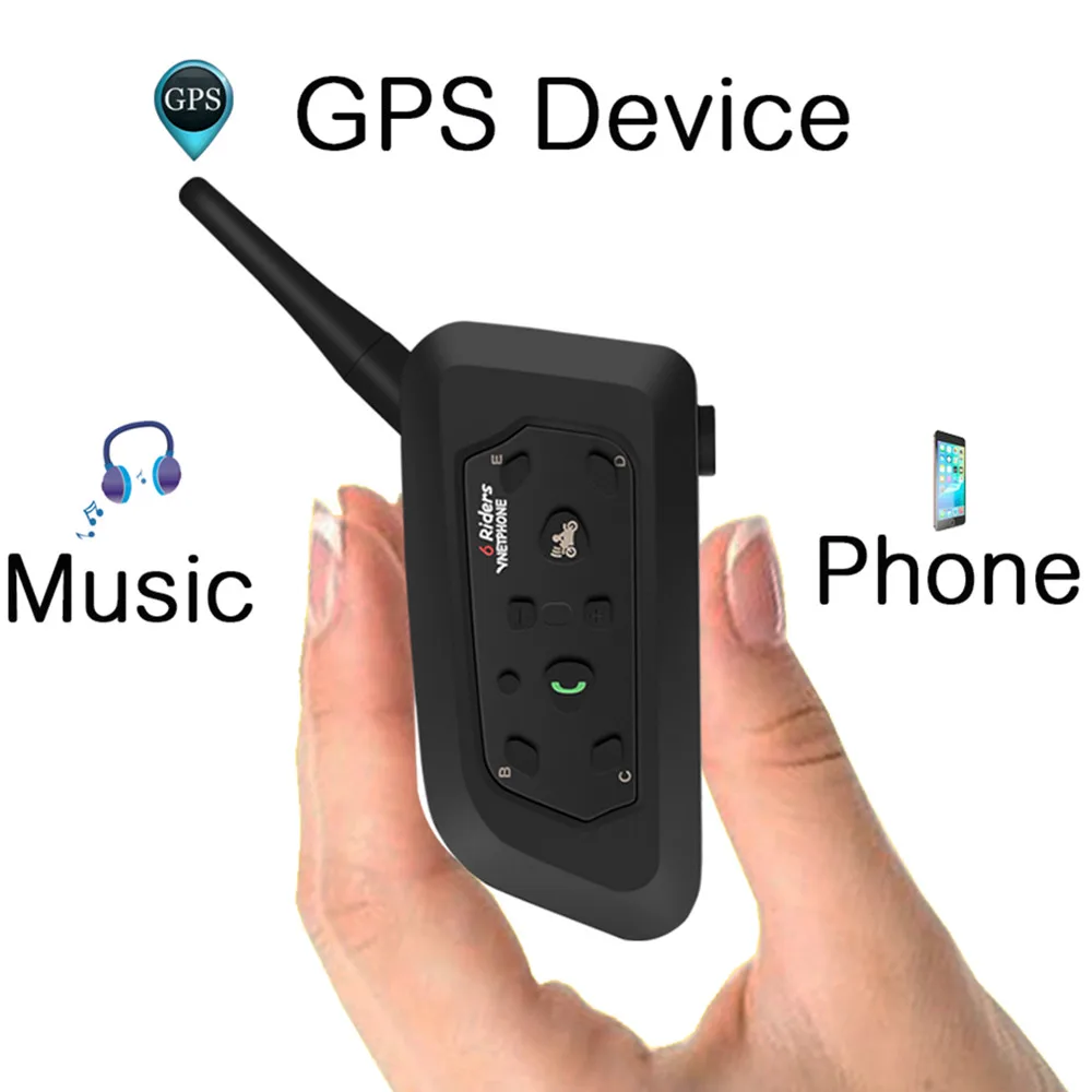 2 uds auriculares inalámbricos Bluetooth Intercomunicador de motocicleta 1200m Multi-interfono parl