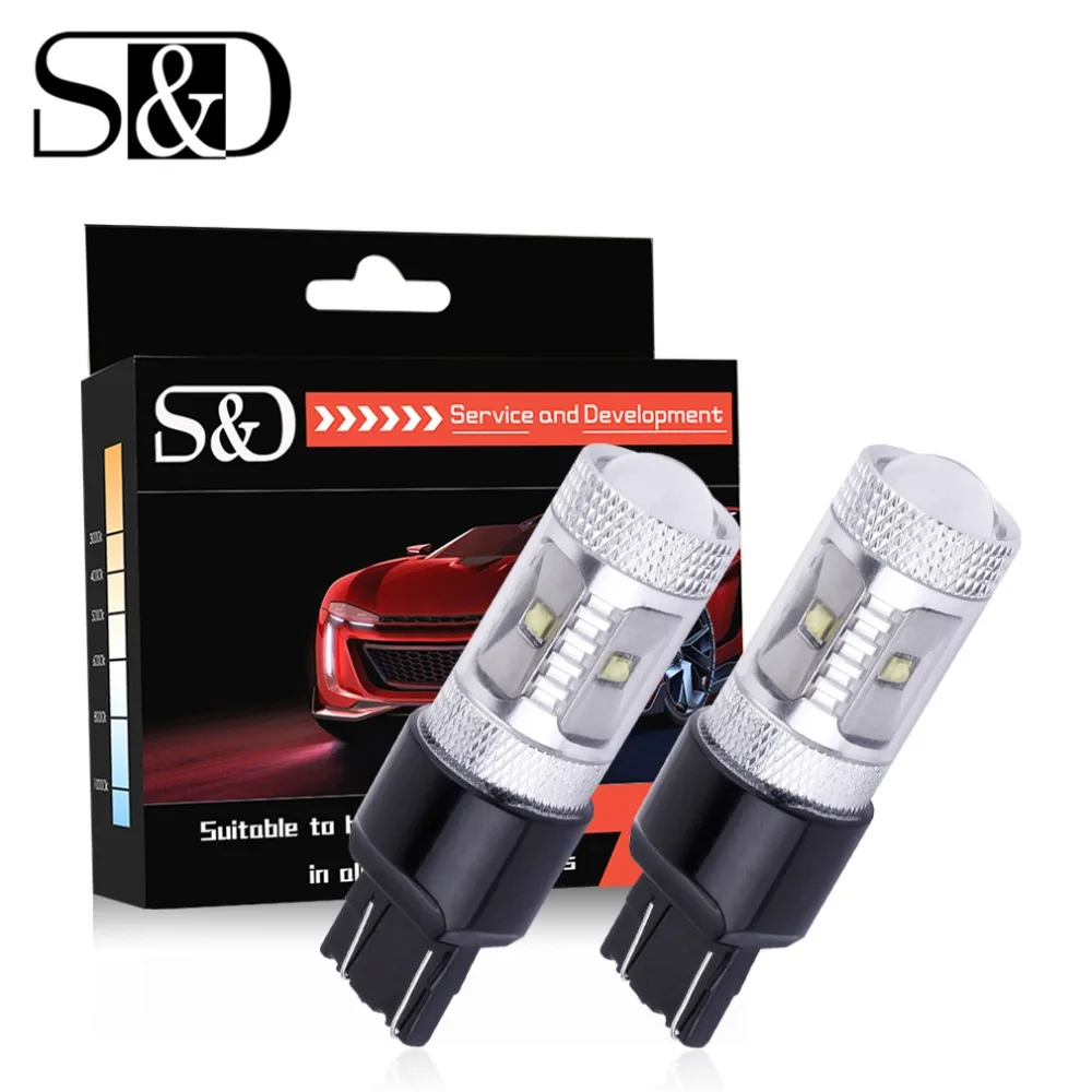 Buy S&D 2Pcs T20 LED 7443 7440 30W Bulb Car Lights W21