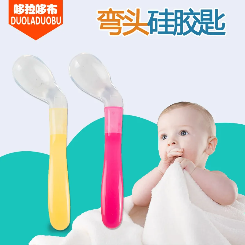 

Baby Safety Temperature Sensing Baby Silicon Spoon Kids Children Flatware Feeding Spoons Safety Soft Spoon Baby Flatware