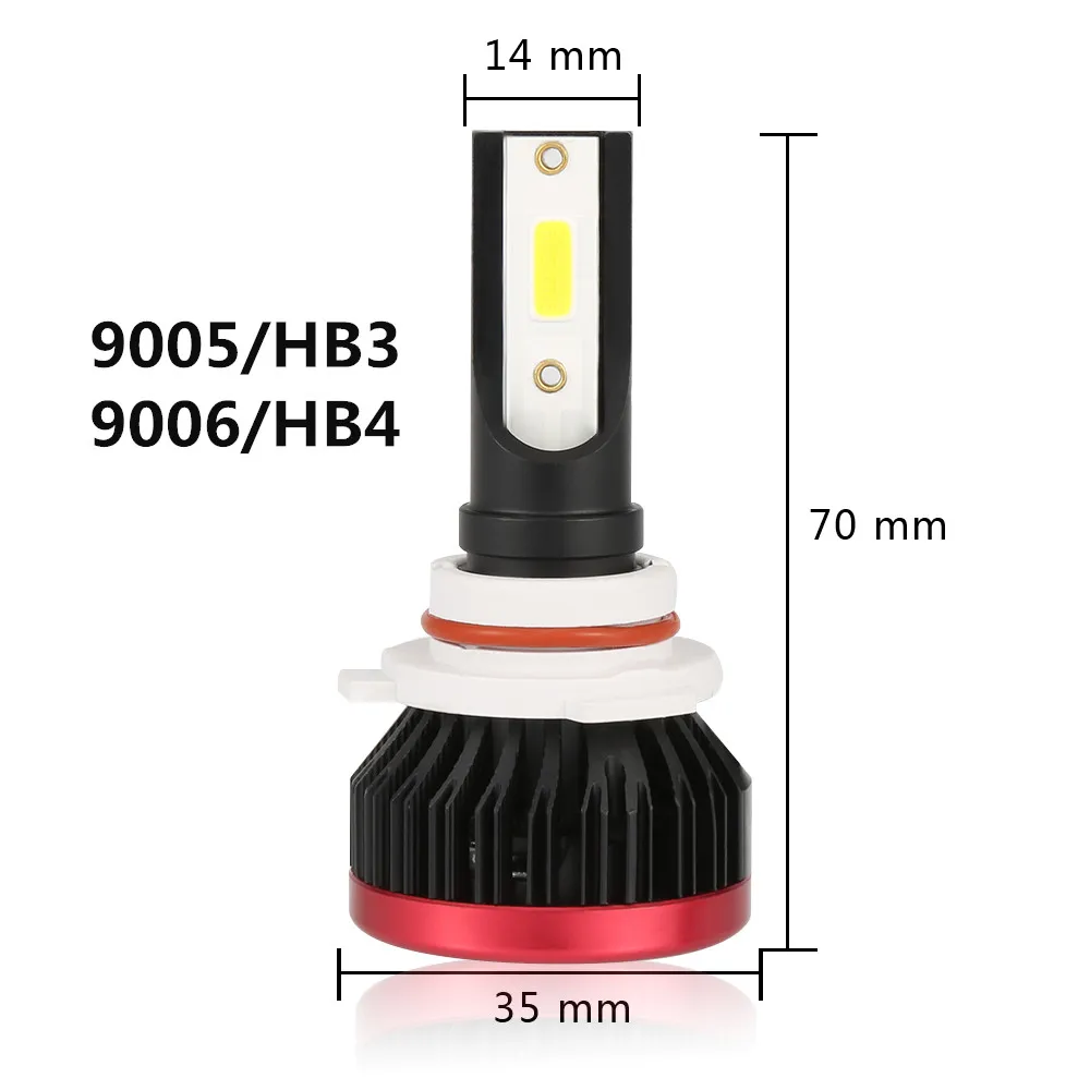 2pcs Car LED Super Mini H4 Headlight 72W 8000LM LED Car Spot Bulbs Conversion Kit Lamps for Auto Headlamps H7 9005 9006 H11