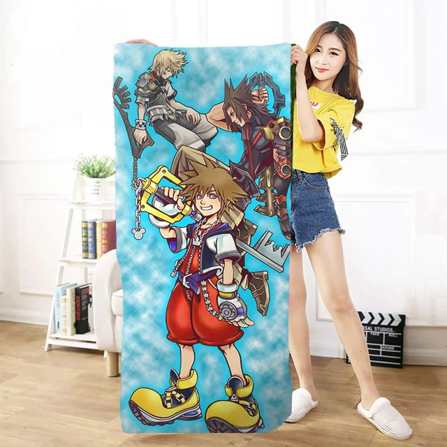 

Suncomics 30*60cm/50*100cm/70*140cm Games Kingdom Hearts Sora Travel Towel Gym Sport Swimming Towel Yoga Mat Surf Robe Blanket