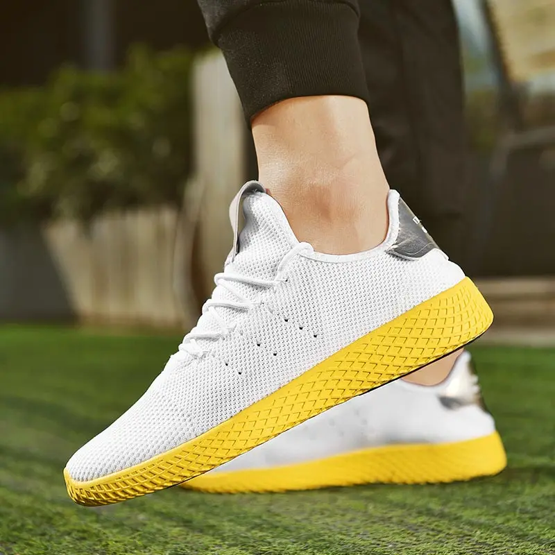 Летняя дышащая Спортивная обувь Chaussure Homme мужские кроссовки для бега белая