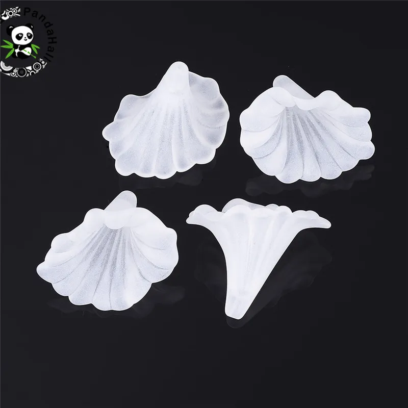 

10pcs Dyed Calla Lily Transparent Frosted Acrylic Flower for Jewelry Making 35mmx41x35mm Hole: 3mm