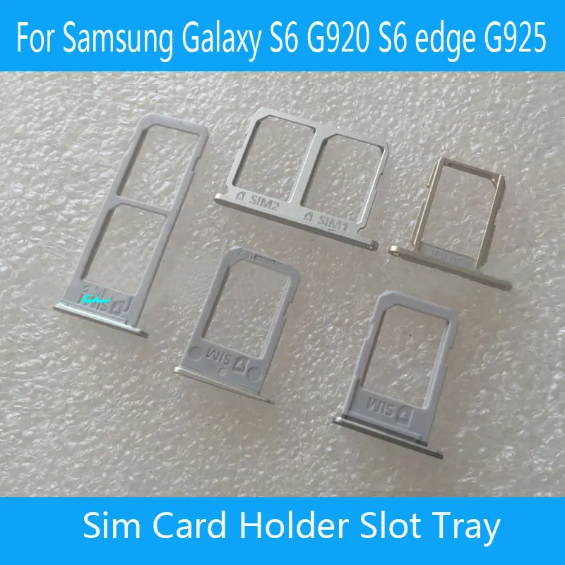 10 шт./партия оригинальные sim-лоток держателя карты Слот для samsung Galaxy S6 G920 край G925 SIM