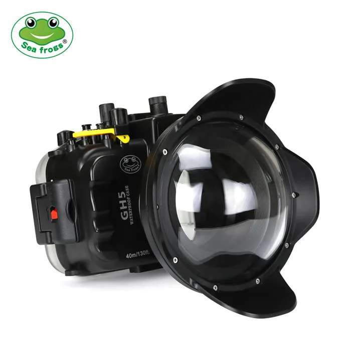 

Seafrogs 40m/130ft Underwater Camera Housing Case for Panasonic GH5 with Wide Angle Dome Port Fish eye Lens 67mm Red Filter