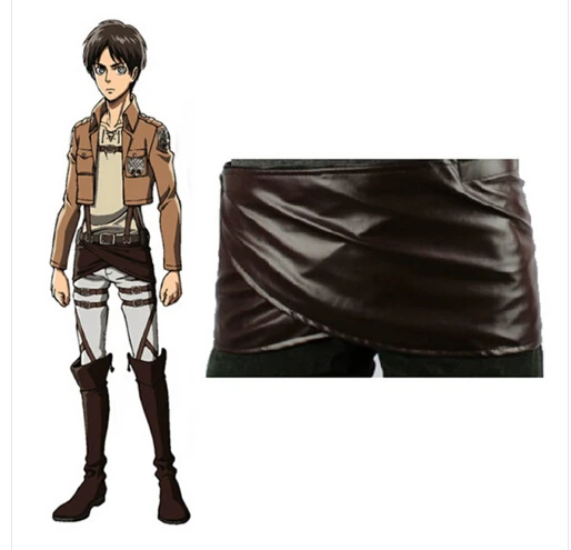 Attack On Titan Deluxe Edition Cosplay Costumes Chocolate PU Leather Apron Belt Skirt