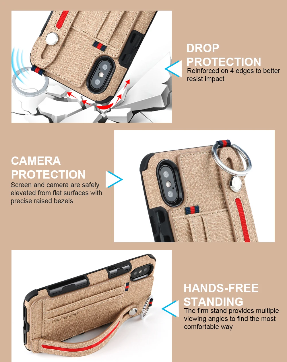 PORTEFEUILLE For Iphone 6 7 8 Plus Case Luxury Wallet Bling For Iphone X XS XR XSMAX Case Stand Holder Ring silicone Cover Shell (4)