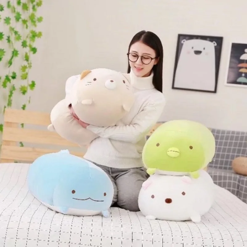 

2018 New Sumikko Gurashi Corner Creature Japan Cat Dinosaur White Bear Penguin Plush Toy 1pcs 28cm 60cm 90cm Gift Pillow Cushion