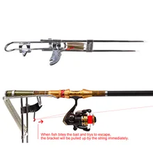 Automatic Double Spring Angle Fish Pole Tackle Bracket Fishing Bracket Rod Holder Anti-Rust Steel Tools Fishing Rods Accessories