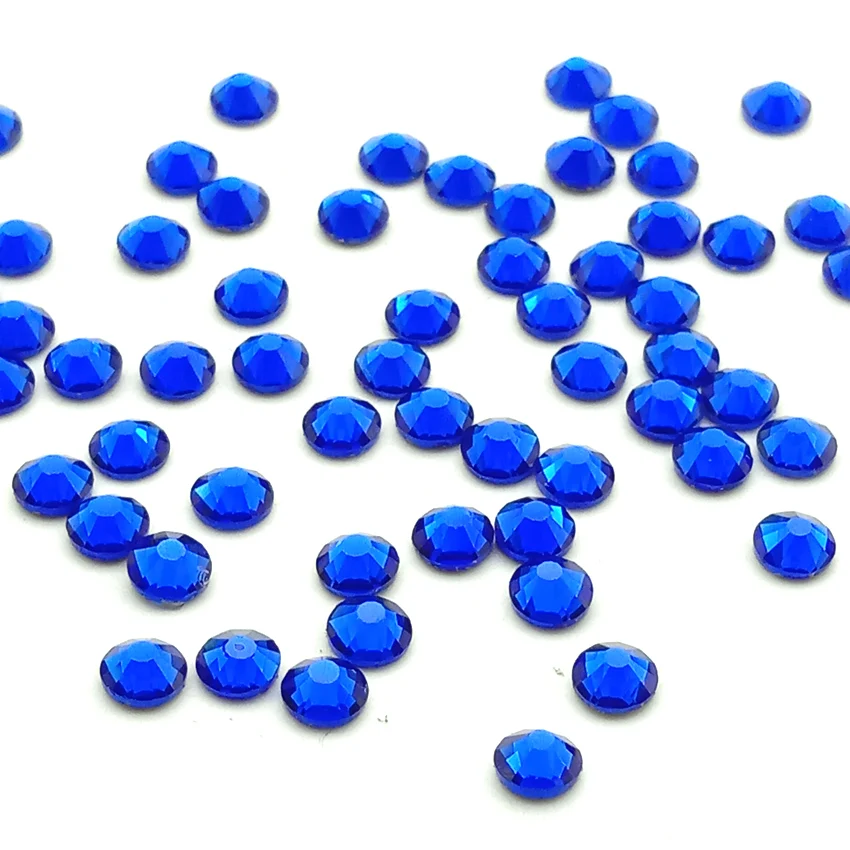 

1440 pcs/Pack Crystal Nail Art Decorations Blue Rhinestones For 3D Charm Glass Flatback Non Hotfix DIY 1.3-4.0mm