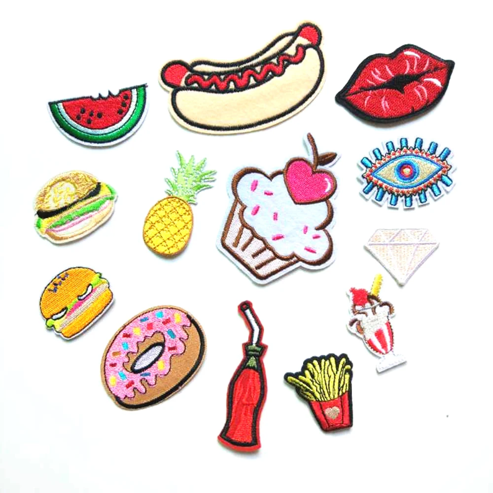 Fashion Fruit Snacks Computer Embroidery Cloth Patches Apparel Patches DIY Patches D-010