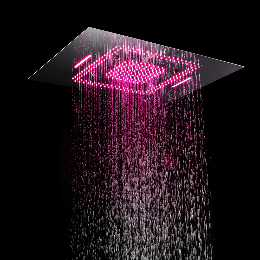 Rainfall LED Showerhead Large Waterfall Shower Heads Misty Thermostatic Bathroom Shower Faucet Ceiling 60*80cm Shower Spay Jets