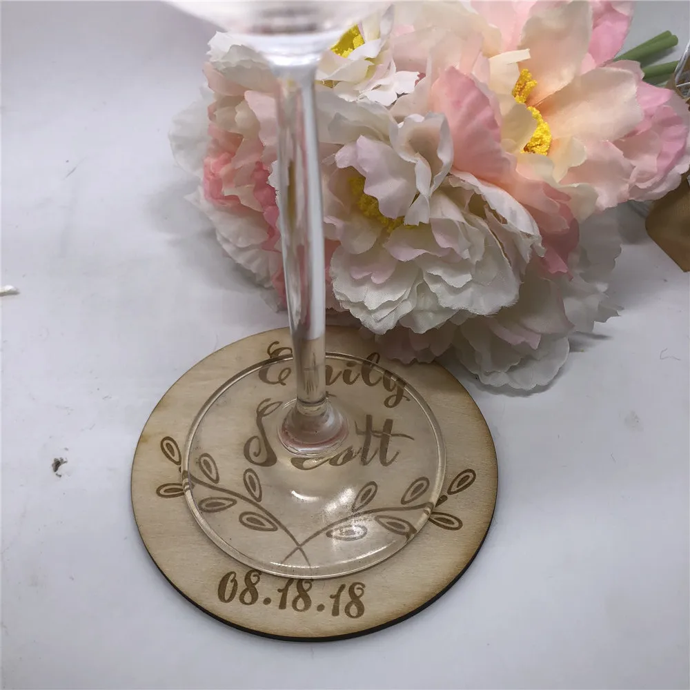 12pcs Personalized Wedding Coaster Engraved Wedding Party