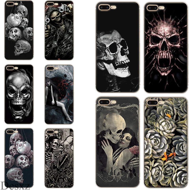 

Mobile Phone Case for iPhone 7 8 Plus iPhone 11 Pro XR X XS Max 5 5s SE 6 6s Cover Horror Skull Bag