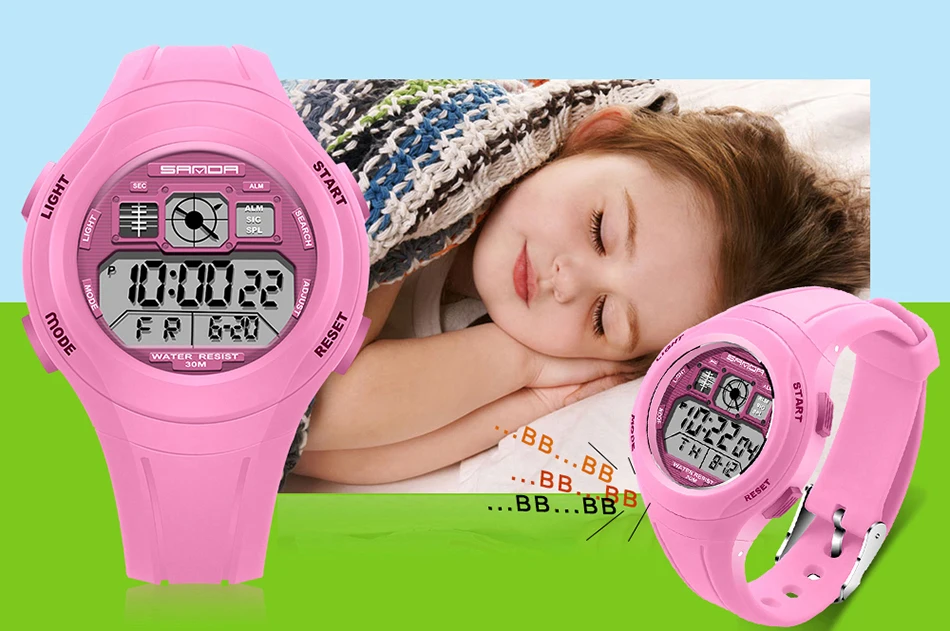 SANDA светодио дный LED цифровые детские часы для девочек и мальчиков часы детские спортивные наручные часы электронные для девочек и