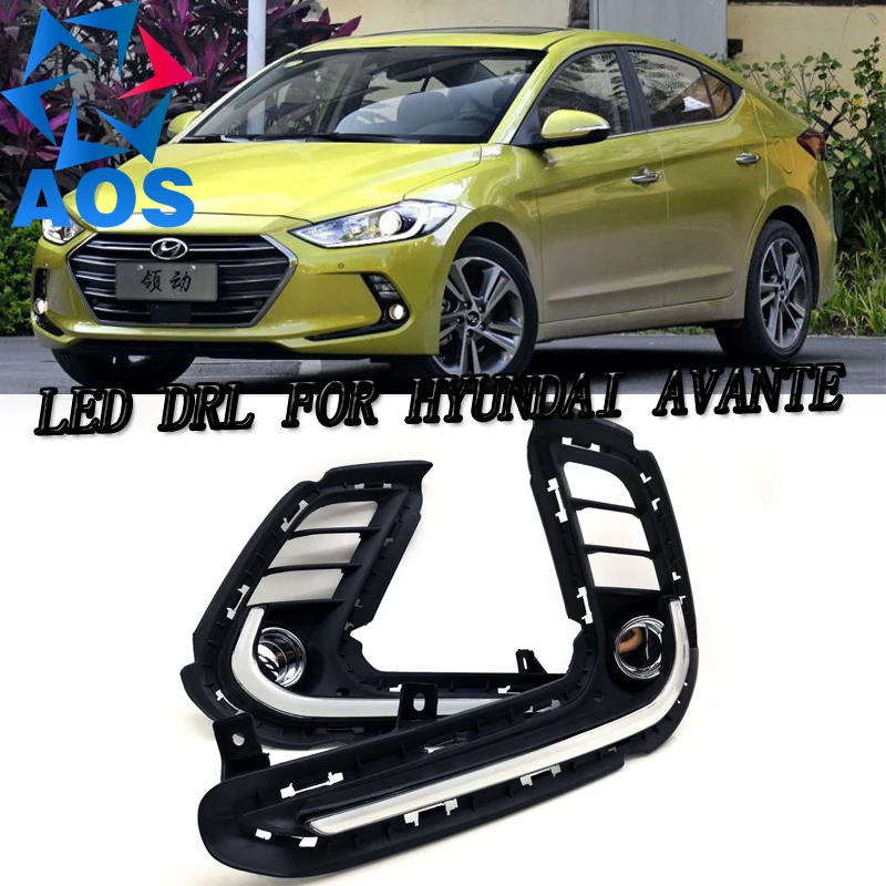 

2PCs/set car sytling LED Daylight DRL Daytime Running Lights waterproof LED daytime running for Hyundai Elantra Avante 2016 2017