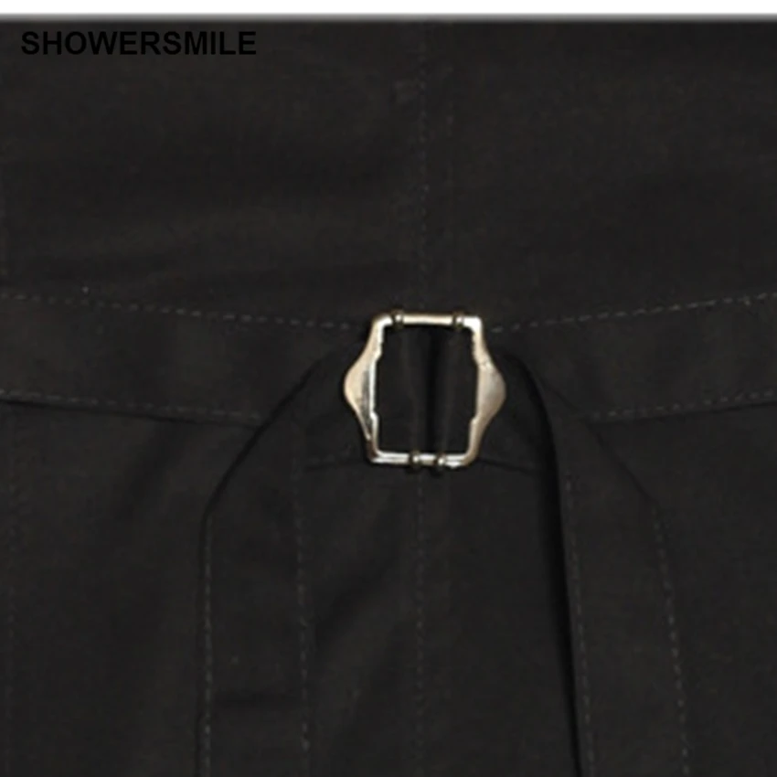 SHOWERSMILE Black Beige Womens Short Suit Vest Slim Fit Waistcoat Adjustable Buckle Sleeveless Plus Size Jacket Cheap Clothing